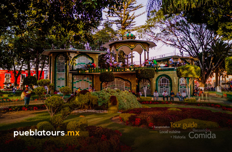 Pabellón y jardines en vivero de Atlixco